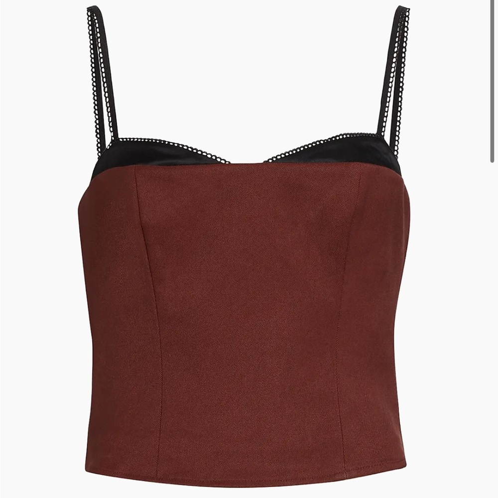 Reformation Red and Black Fitted Bustier Camisole